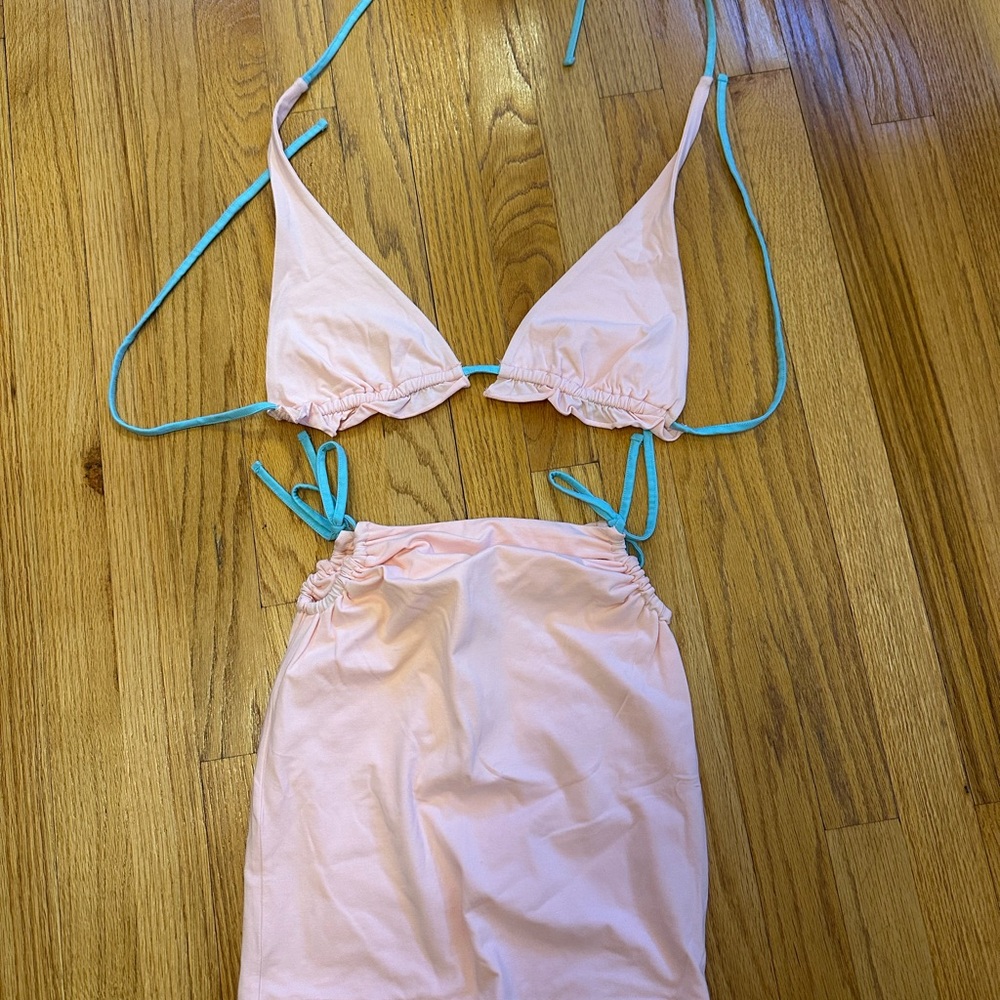 Tiger Mist Blush and Aqua Bra Set